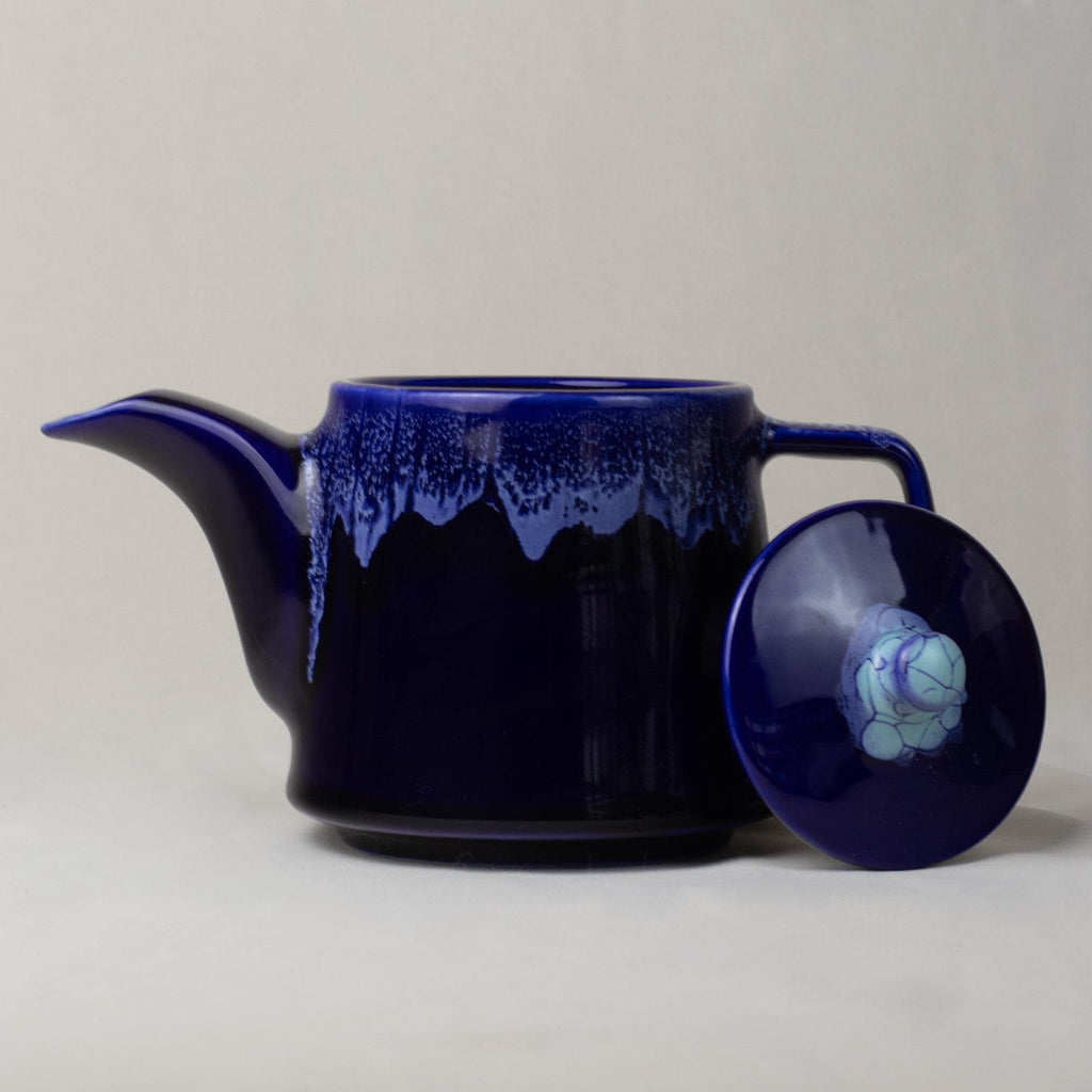 Midnight Blue Drip Glaze Stoneware Teapot