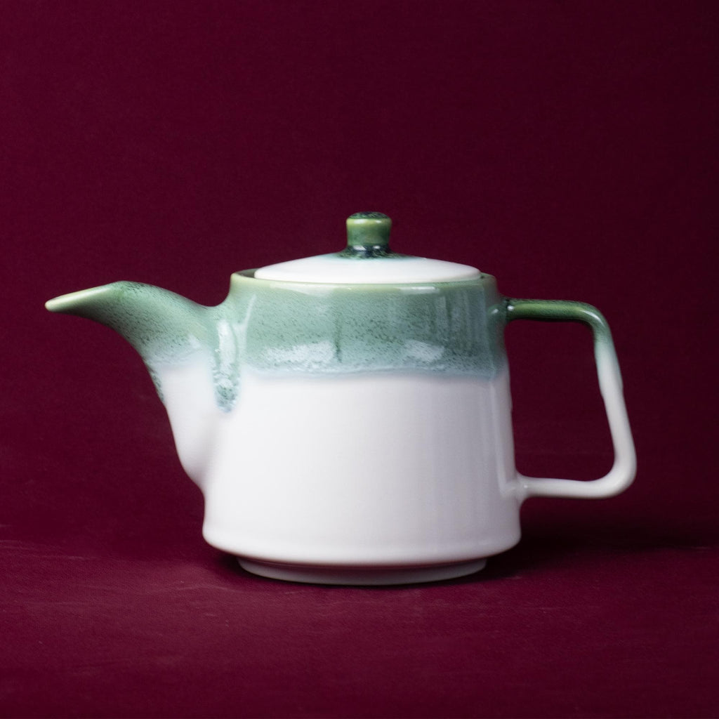 Light Green Drip Glaze Stoneware Teapot