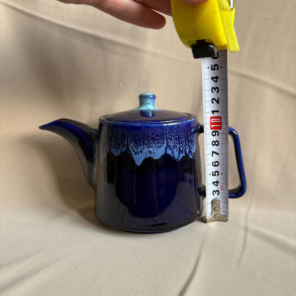 Midnight Blue Drip Glaze Stoneware Teapot