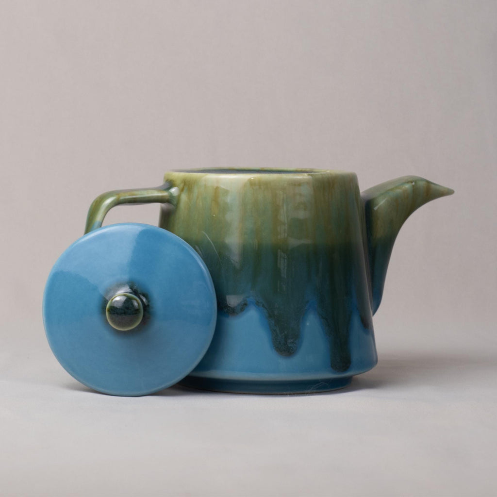 Turquoise Drip Glaze Stoneware Teapot