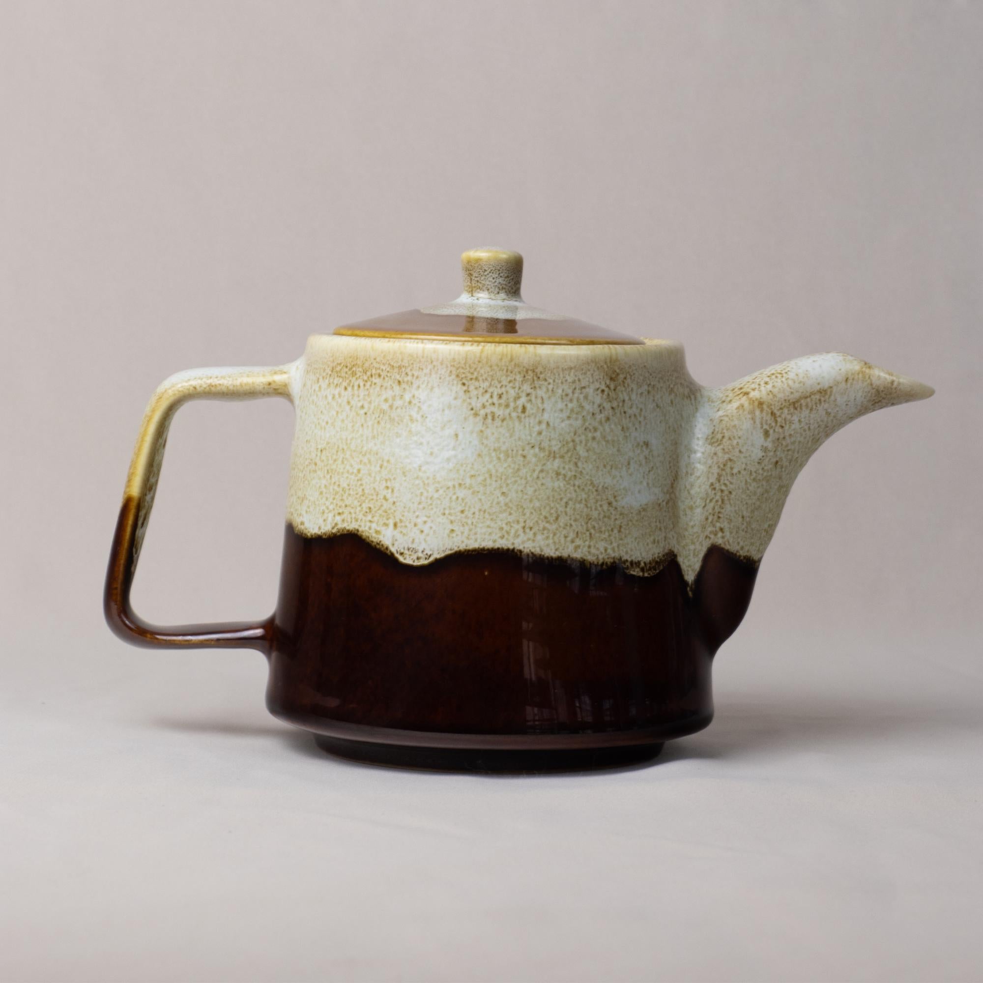 Leopard Print Drip Glaze Stoneware Teapot