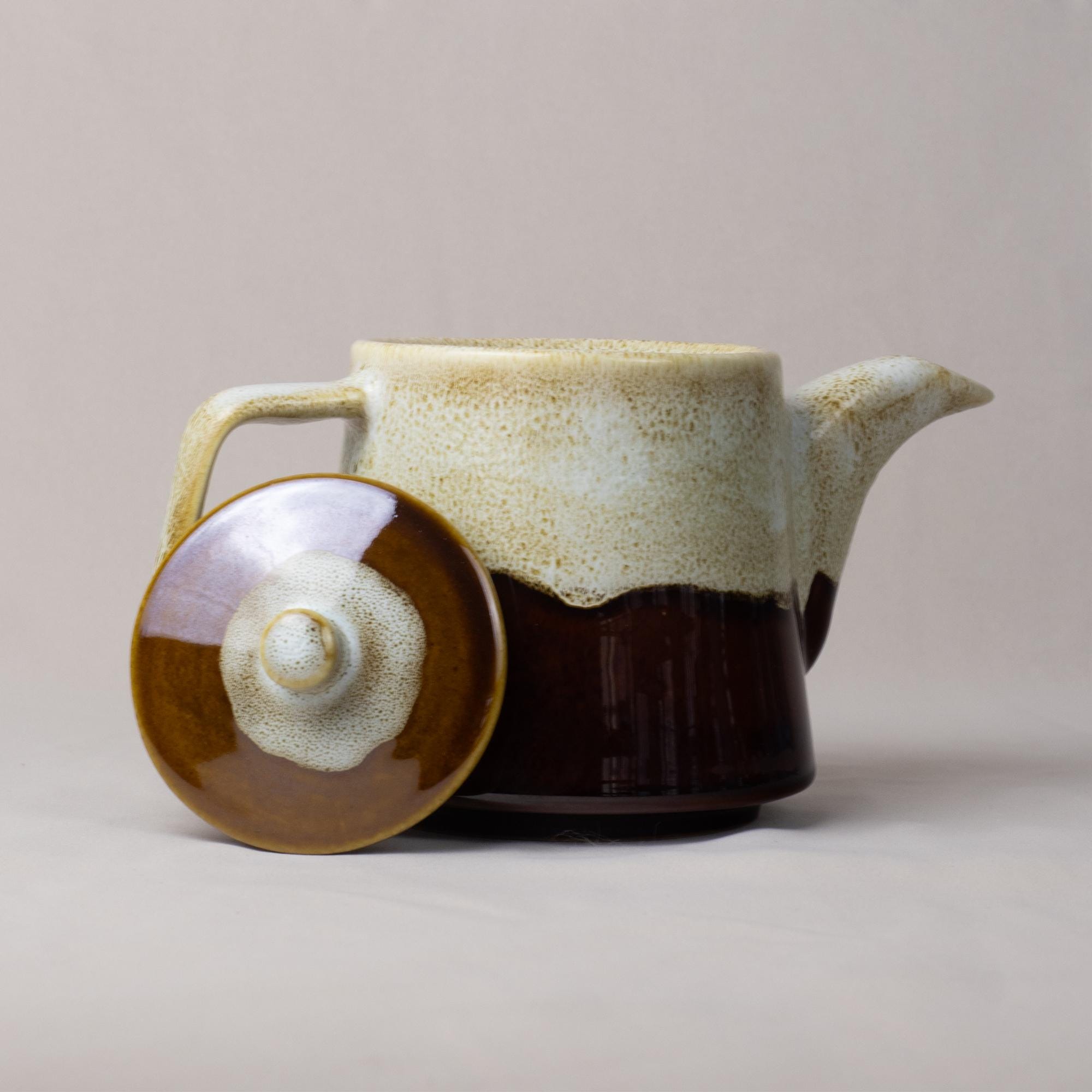 Leopard Print Drip Glaze Stoneware Teapot