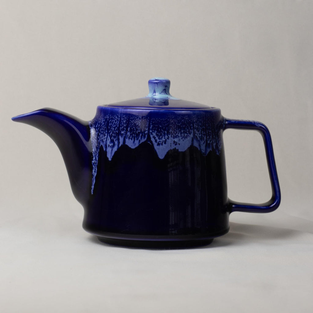 Midnight Blue Drip Glaze Stoneware Teapot