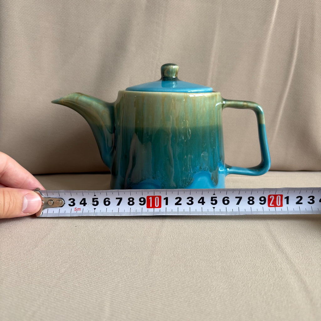 Turquoise Drip Glaze Stoneware Teapot
