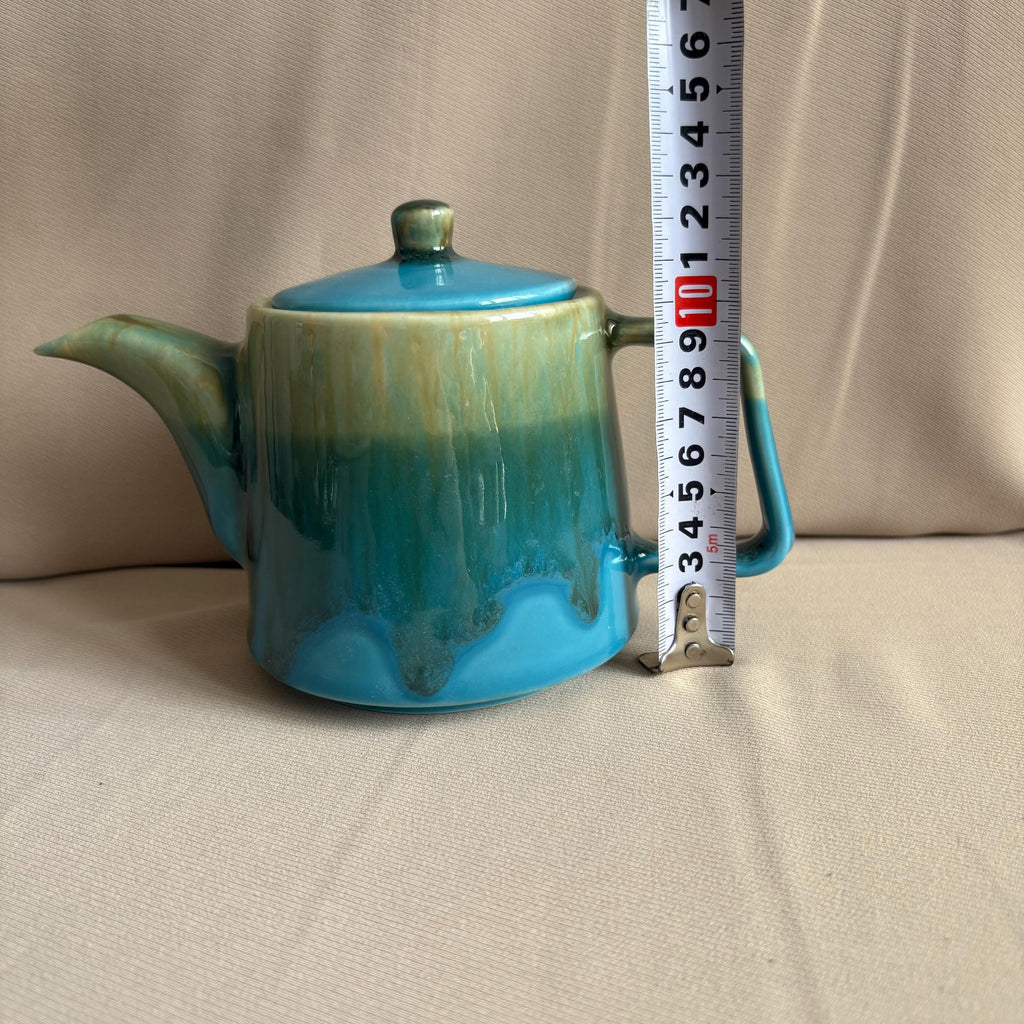 Turquoise Drip Glaze Stoneware Teapot