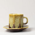 Golden and Dark Brown Glaze Cup and Saucer Set