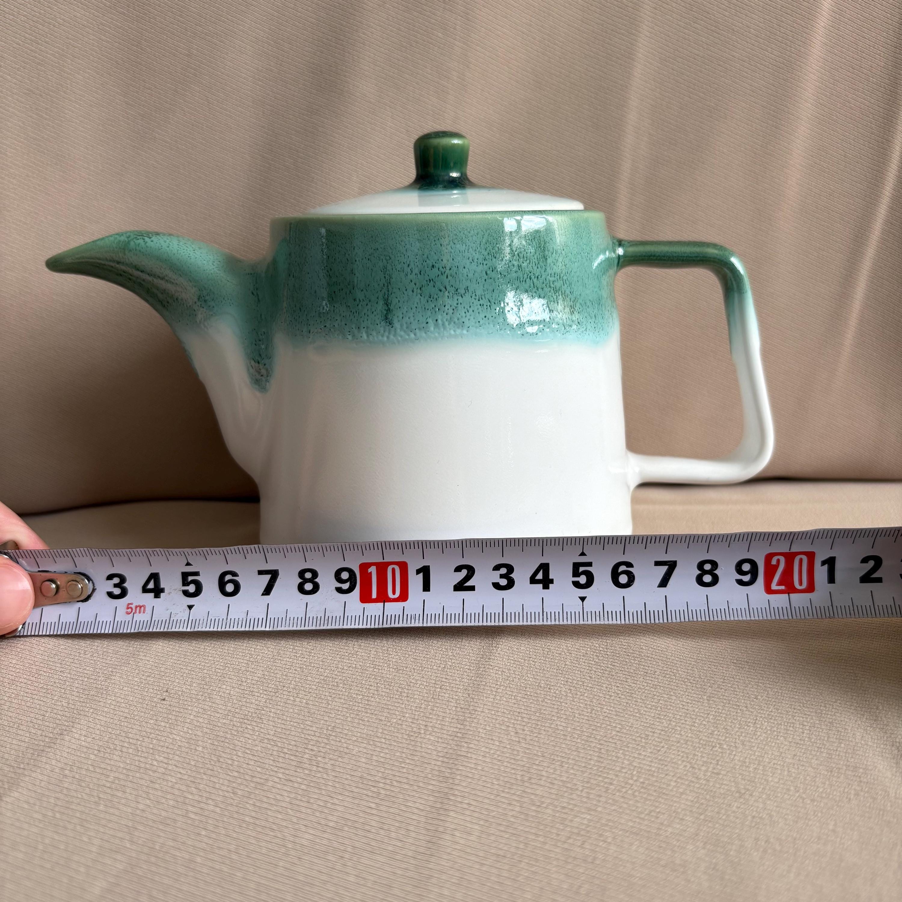 Light Green Drip Glaze Stoneware Teapot
