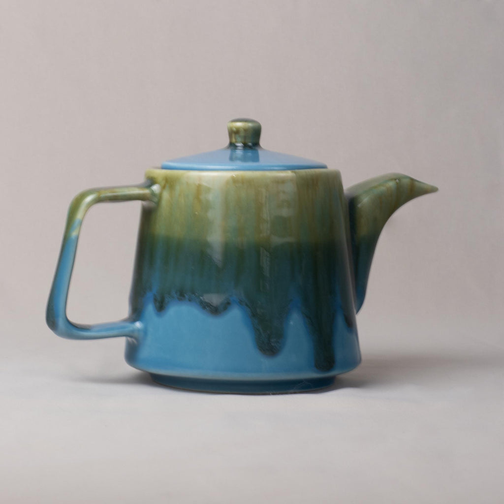 Turquoise Drip Glaze Stoneware Teapot