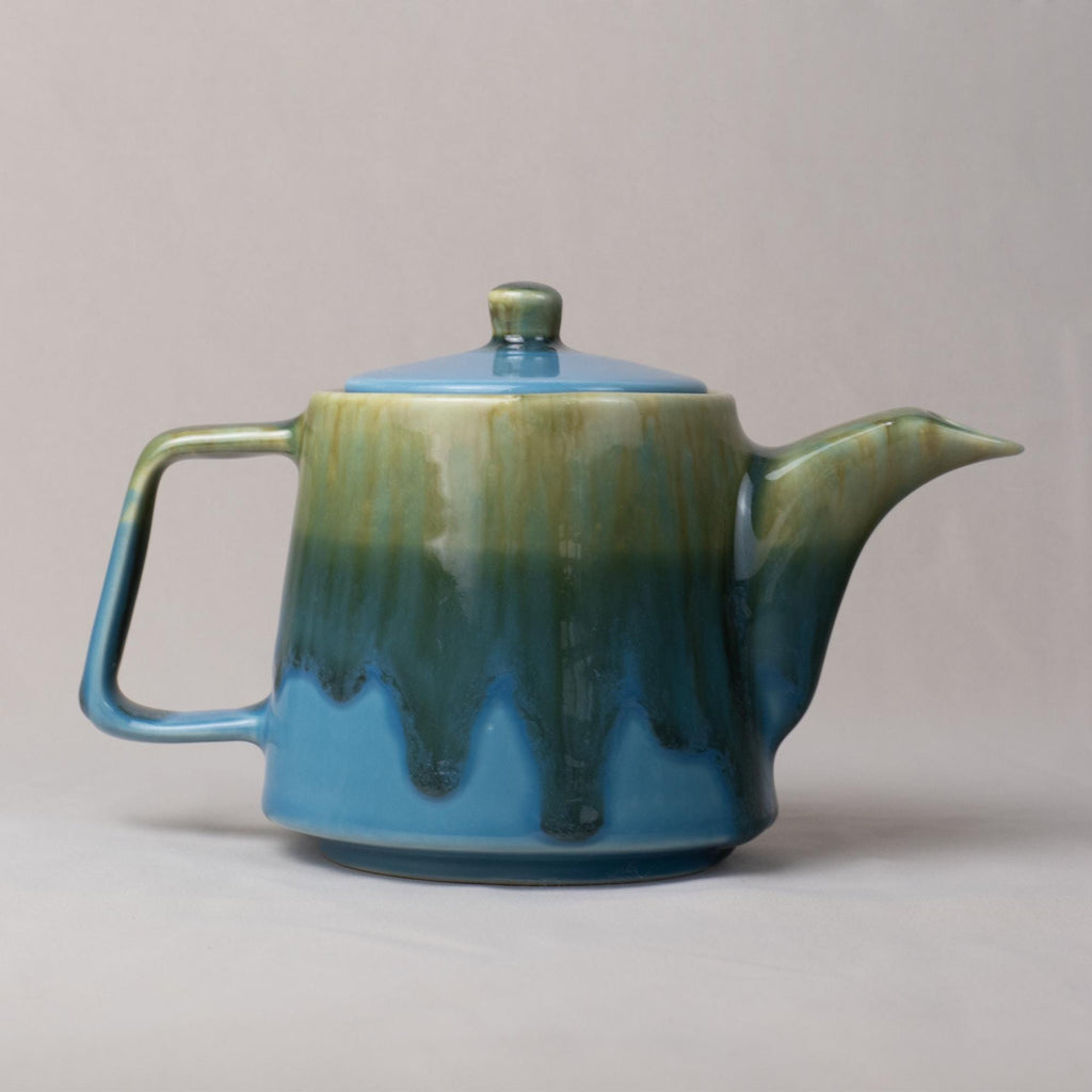 Turquoise Drip Glaze Stoneware Teapot