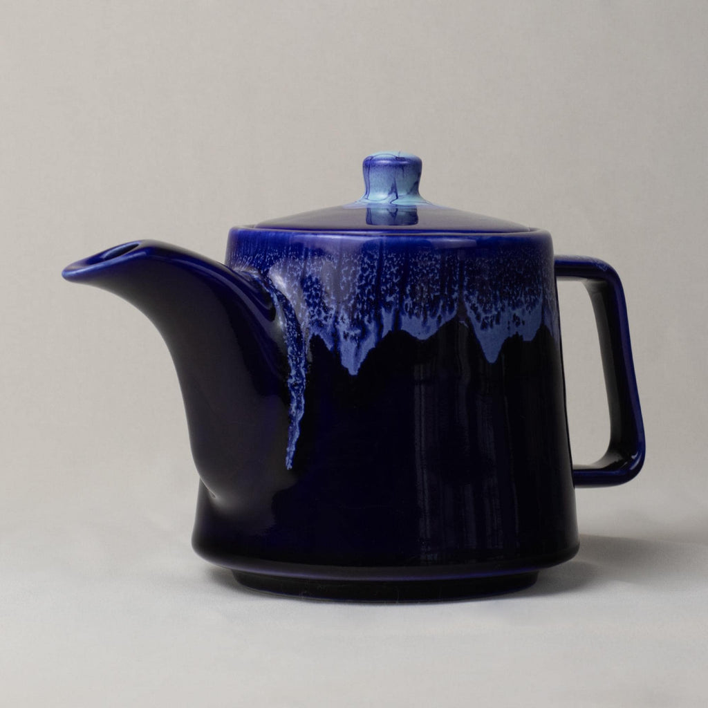 Midnight Blue Drip Glaze Stoneware Teapot