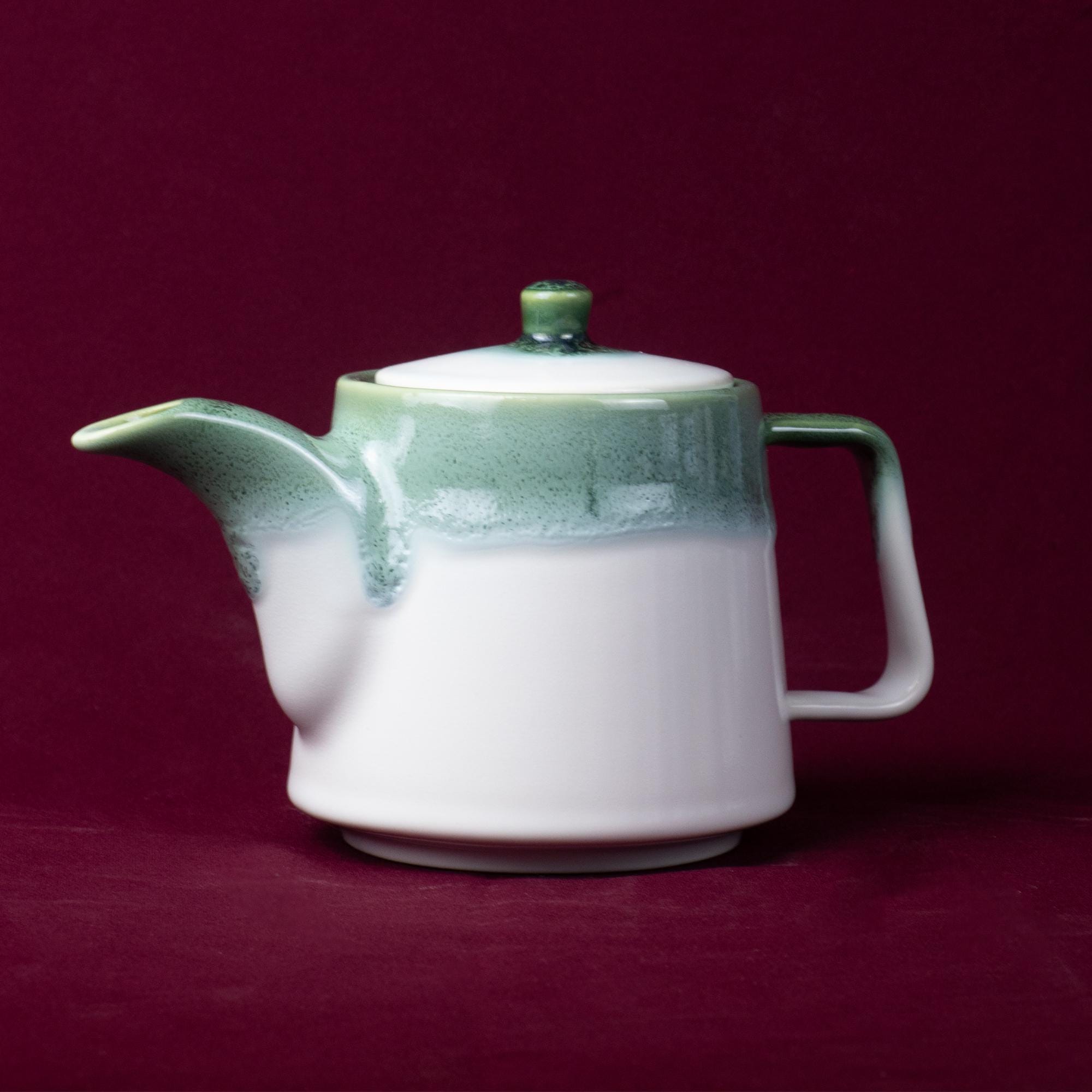 Light Green Drip Glaze Stoneware Teapot