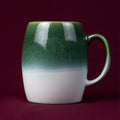 Dark Green & White Drip Glaze Stoneware Mug showcasing organic grey and white drip glaze pattern.